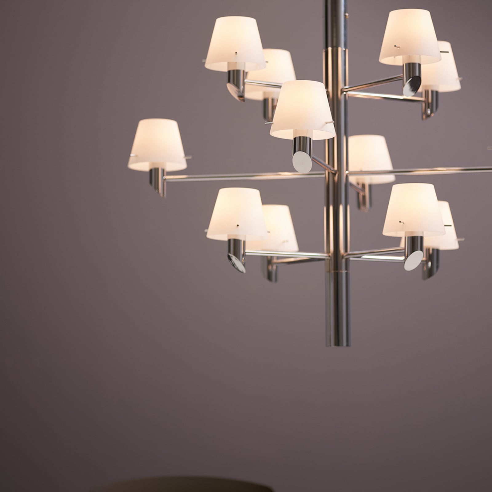 Gil Lustre, couleur chrome, Ø 67 cm, à 12 lampes - Herstal