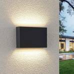 Lindby LED udendørs væglampe Jarte, 20 cm, op/ned, mørkegrå
