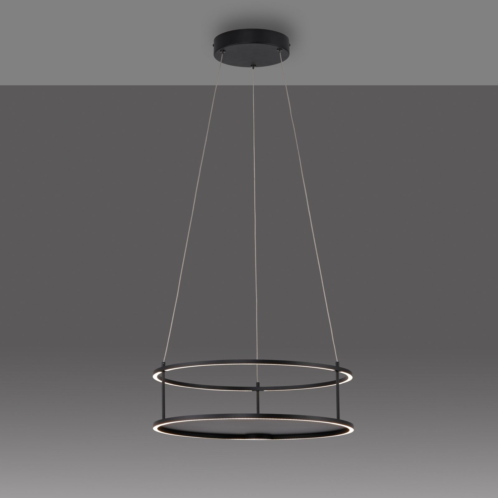 Paul Neuhaus lampă suspendată LED Contura, negru, Ø 50 cm