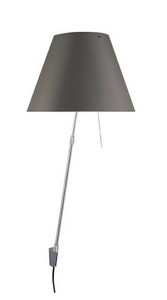 Costanza Aplique de Pared con Regulador Aluminio/Concrete Grey - Luceplan