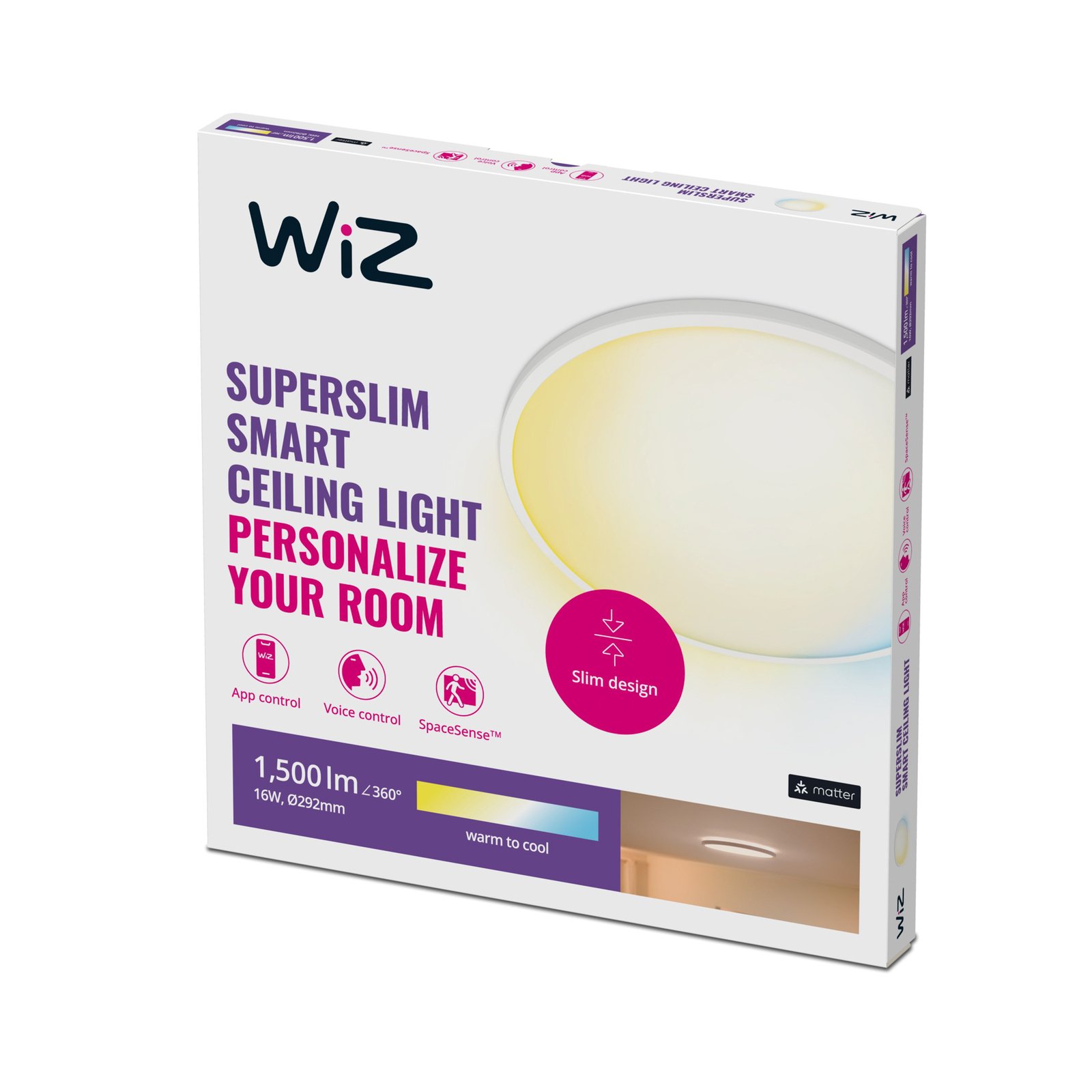 SuperSlim WiZ Deckenleuchte 16W White - WiZ