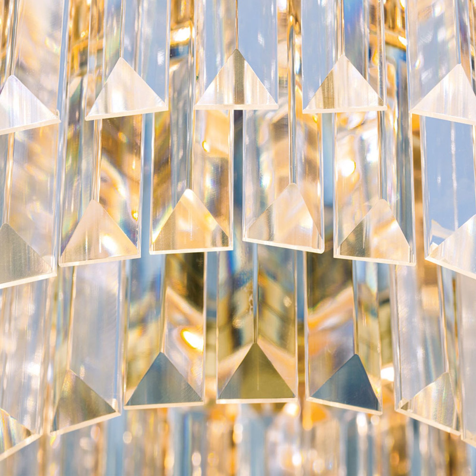 LED-Deckenleuchte Prism, gold, Ø 35 cm