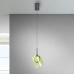 Paul Neuhaus LED hanging light Zula, green, Ø 15 cm, glass