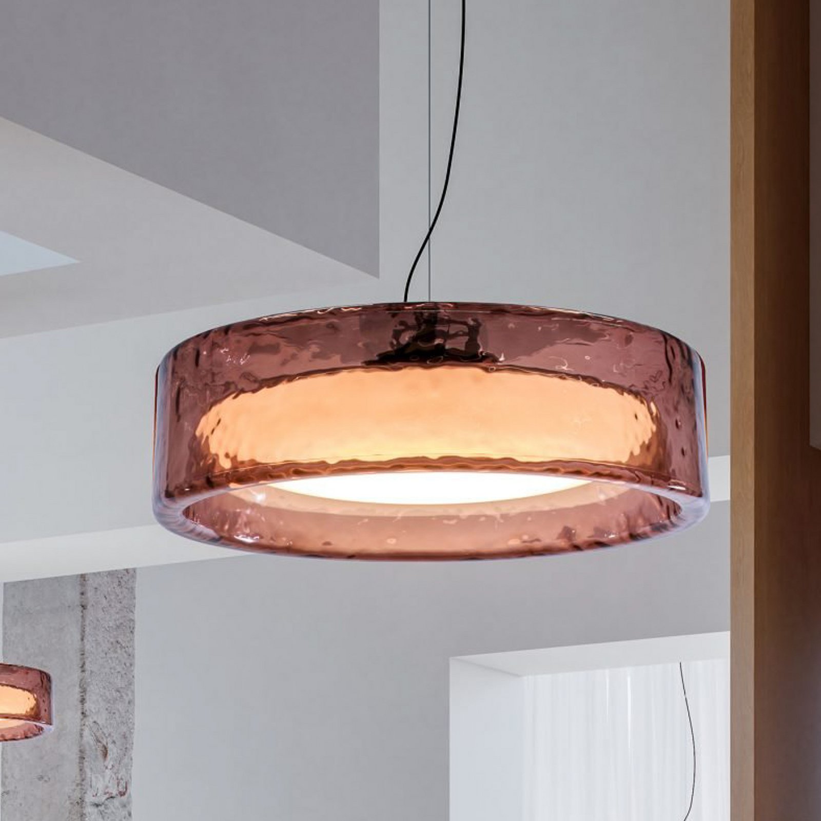MARSET LED-Hängelampe Ringo, Ø 70 cm, rosé, TRIAC Kunststoff