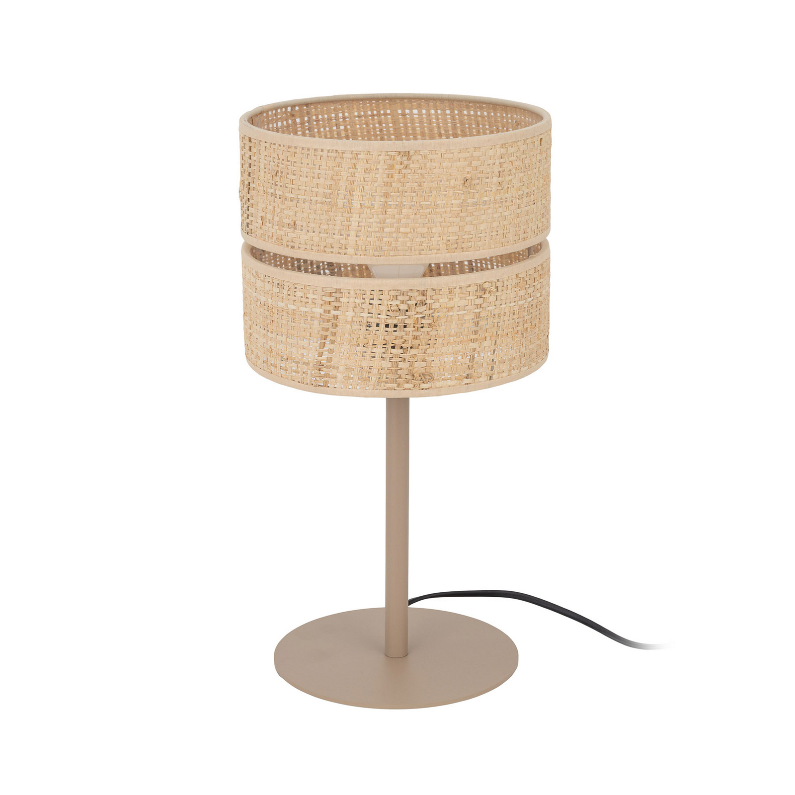 Tafellamp Calma, beige, raffia, hoogte 38 cm, E27