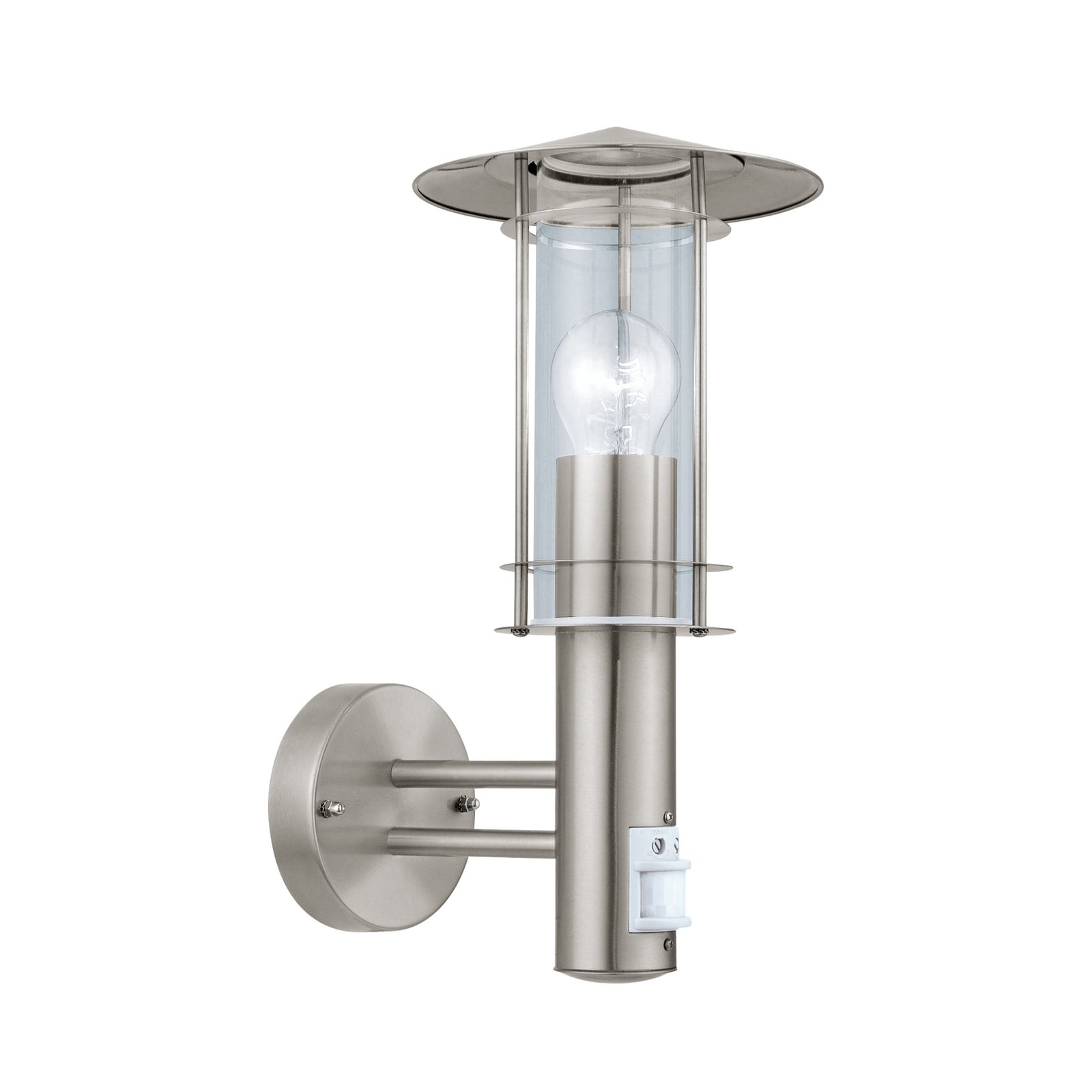 Āra sienas lampa Lisio, nerūsējošā tērauda krāsā, augstums 30 cm, sensors