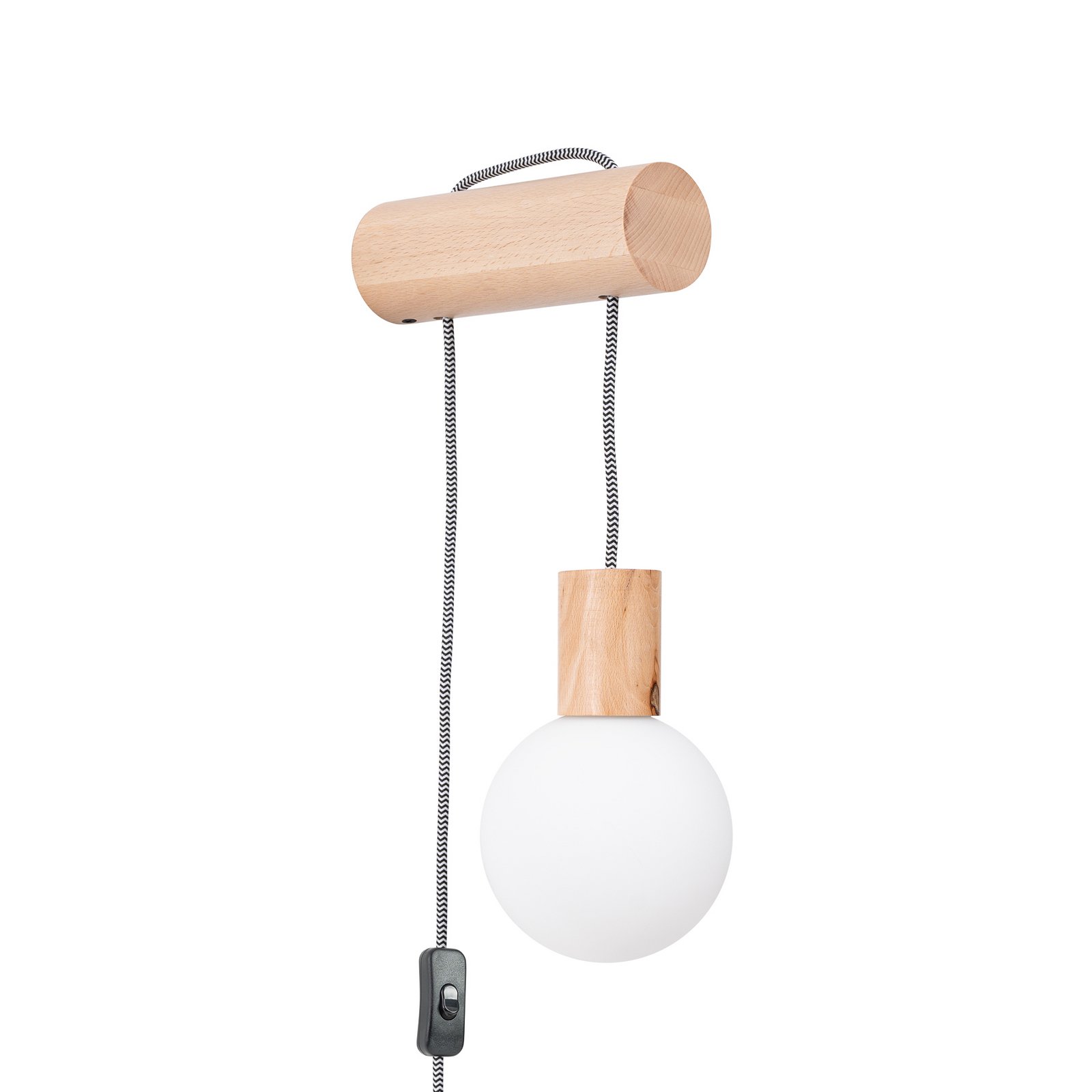 Nimbi wall light, light wood, height 67 cm, wood/glass
