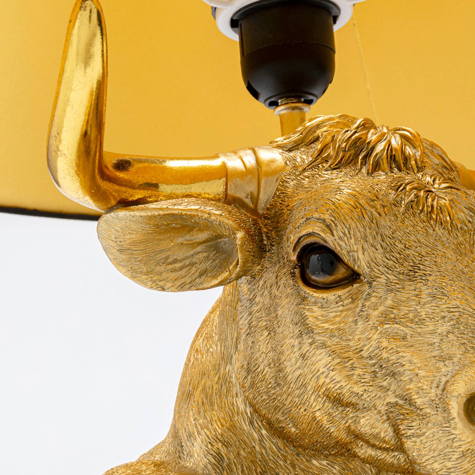 KARE tafellamp Boxer Bull, zwart/goud, 53 cm, E27