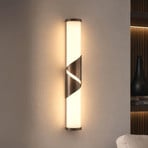 LED-Wandleuchte Wrap, IP44, bronze, Metall, Glas, 3.000 K