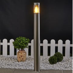 Lindby lampione Enja, 100 cm, acciaio inossidabile, IP44, E27