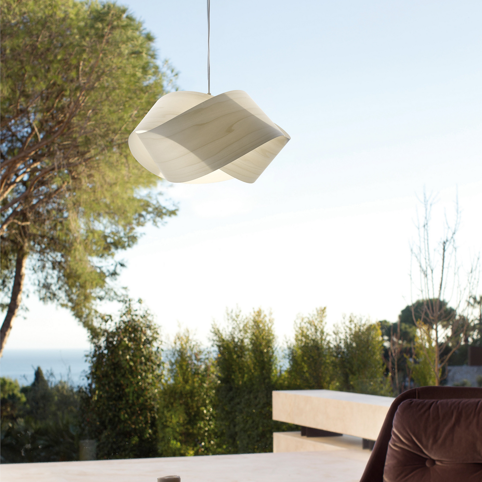 LZF hanglamp Nut, ivoorkleurig/nikkelkleurig, lengte 42 cm