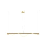 Maytoni LED hanging light ‘Tau’, gold-coloured, metal, 180 cm long