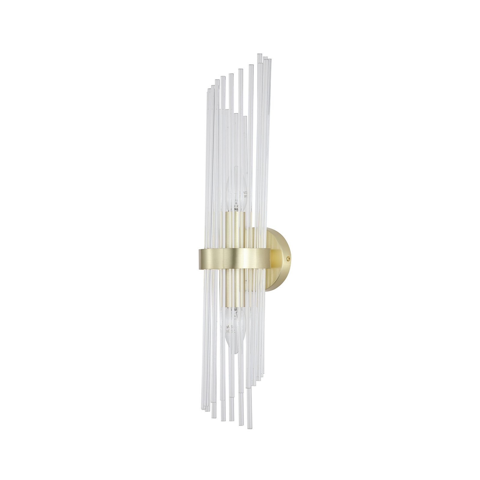 Sienas lampa Lara, augstums 56 cm, zelta krāsā/caurspīdīga, stikls/metāls