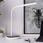 Joni LED galda lampa, balta, augstums 34 cm, CCT, aptumšojama