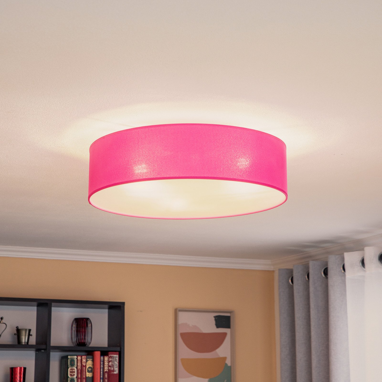 Pătură cu rolă Euluna nuanță roz Ø 50 cm - Camera de zi / sufragerie - modern - Țesătură / Textil