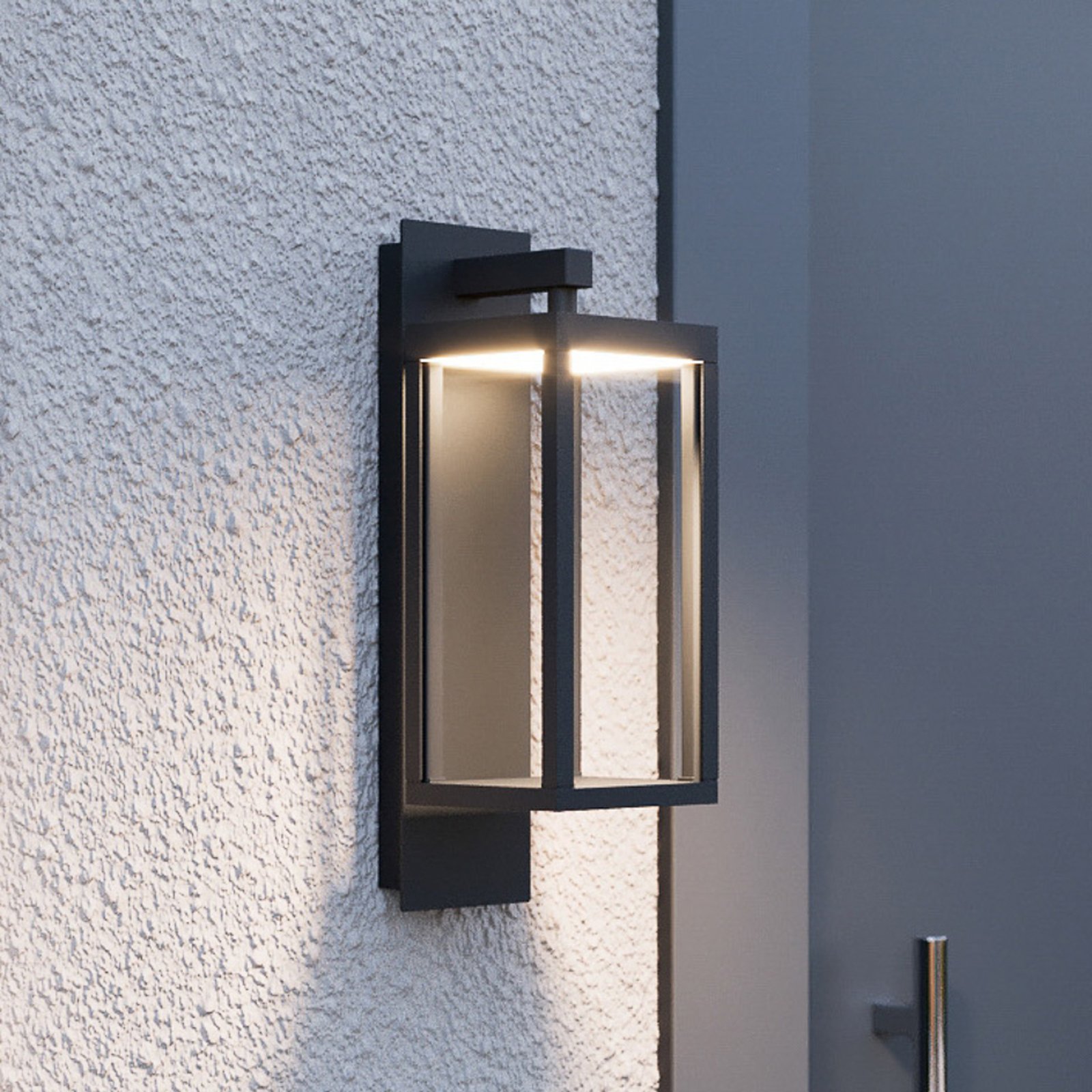Lucande LED udendørs væglampe Ferdinand, grå, aluminium