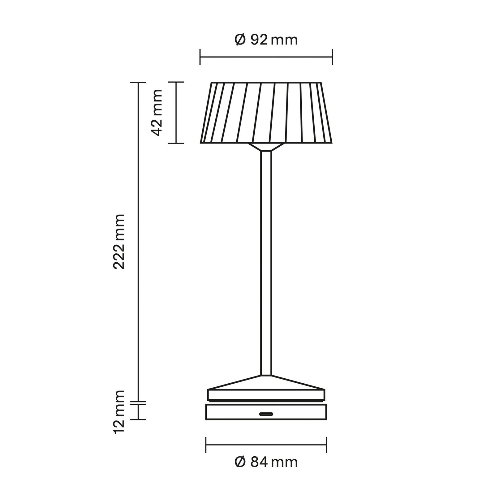LED újratölthető asztali világítás Facetta, fehér, 22 cm, fém, CCT IP44