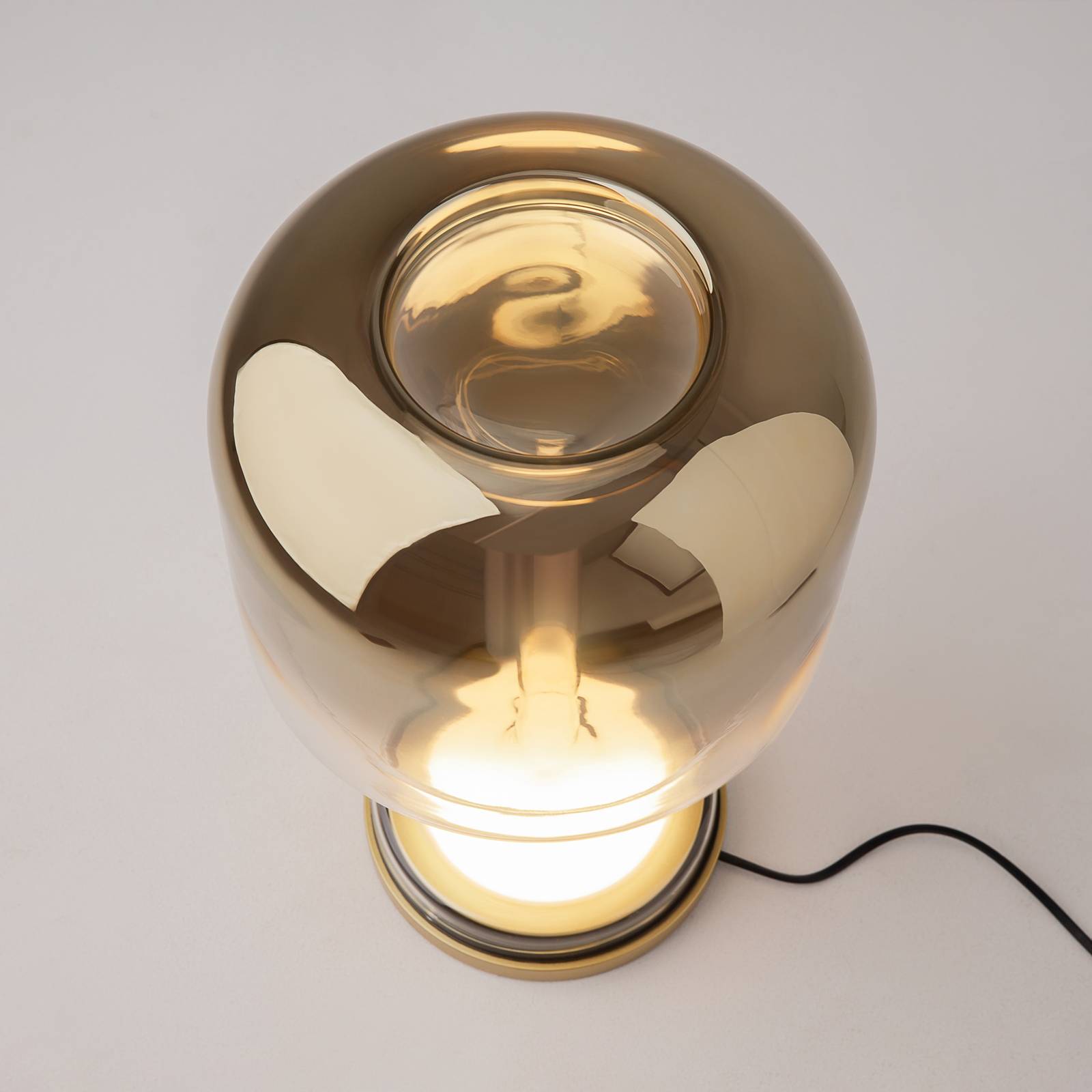 Maytoni Lampa stołowa LED Spirito, złota, szkło, wysokość 42 cm
