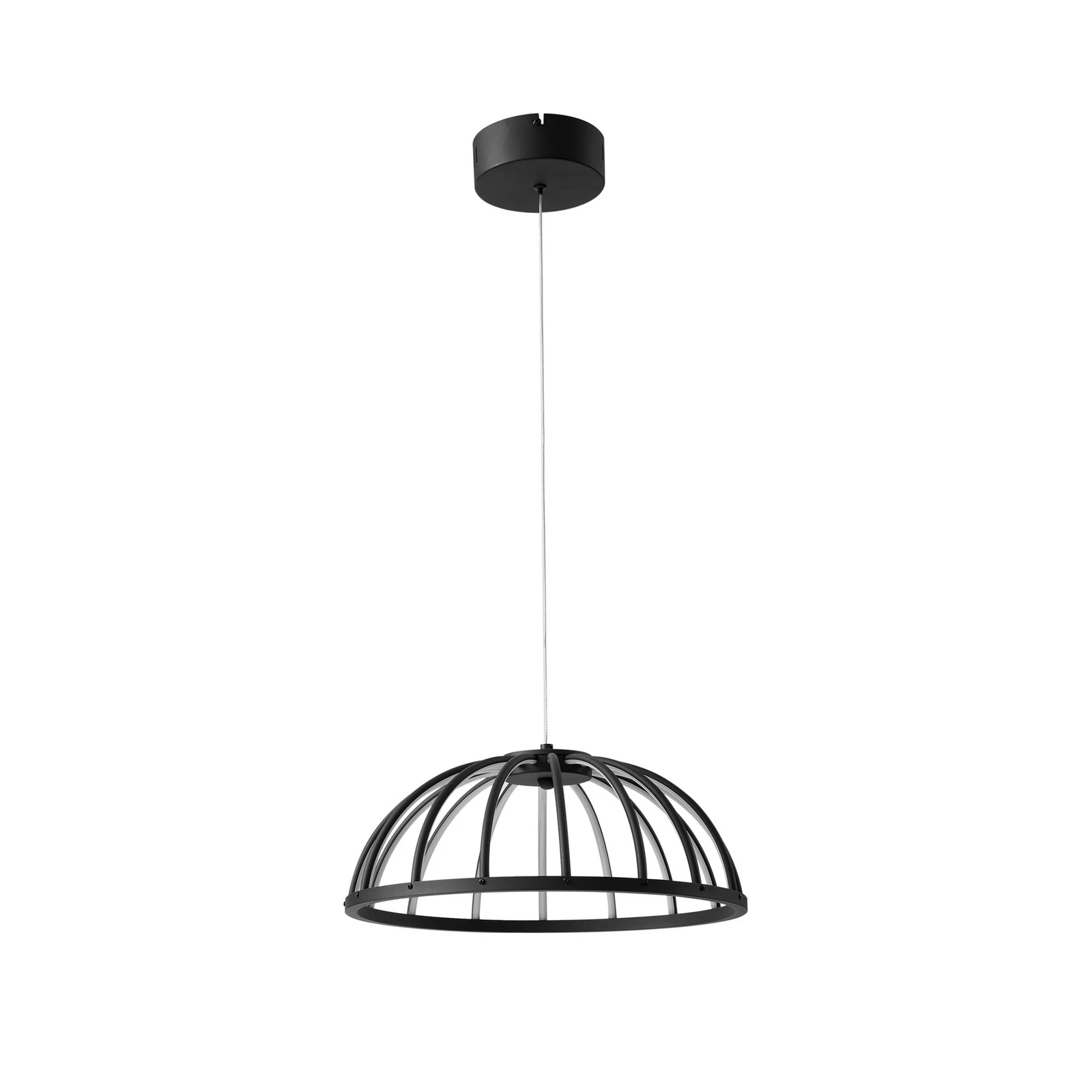 Lucande LED-hänglampa Attea, svart, Ø 40 cm, aluminium
