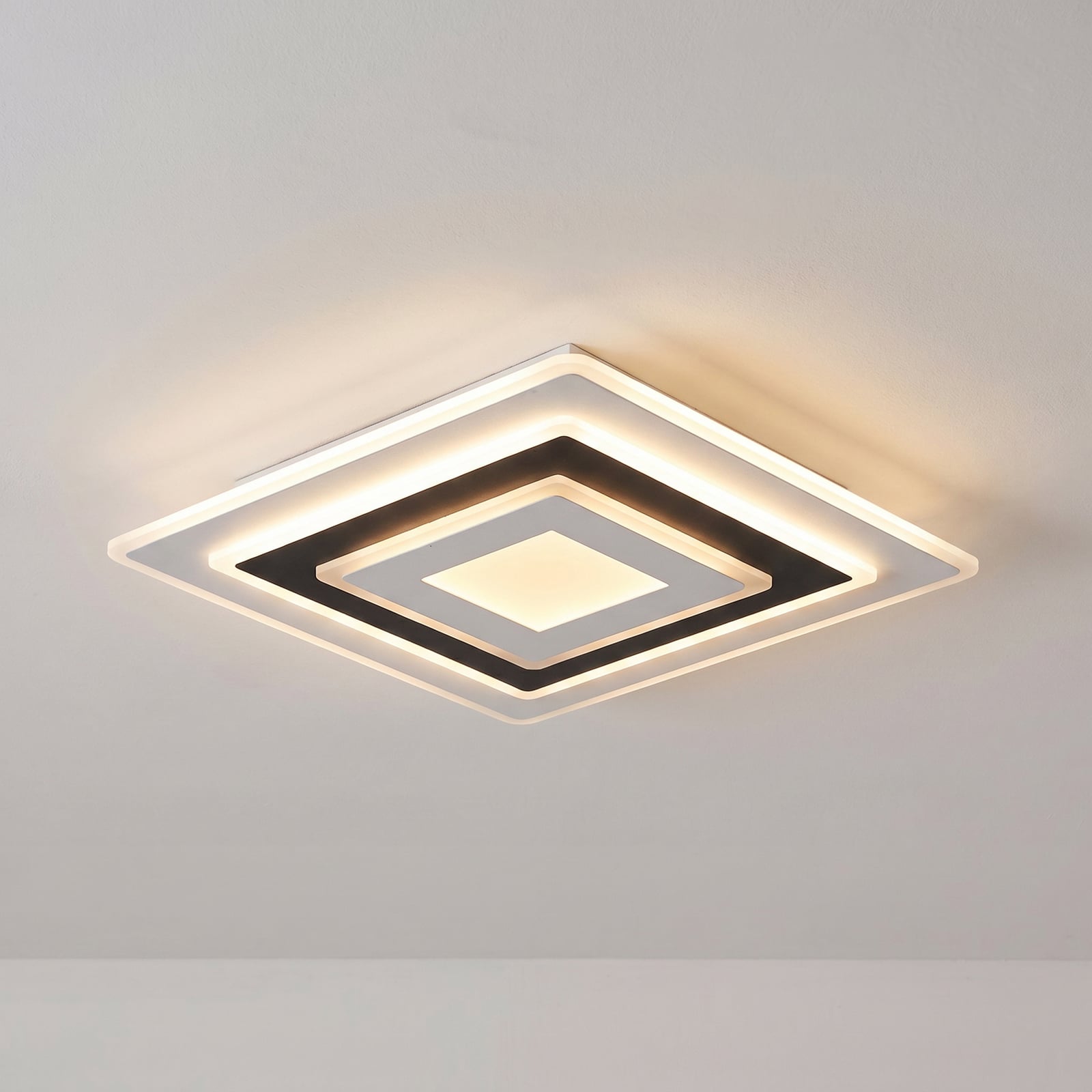 Plafonnier LED Rebeka, 50 x 50 cm, CCT, à intensité variable - Lindby Plafonnier LED Rebeka, 50 x 50 cm, CCT, à intensité variable - Lindby