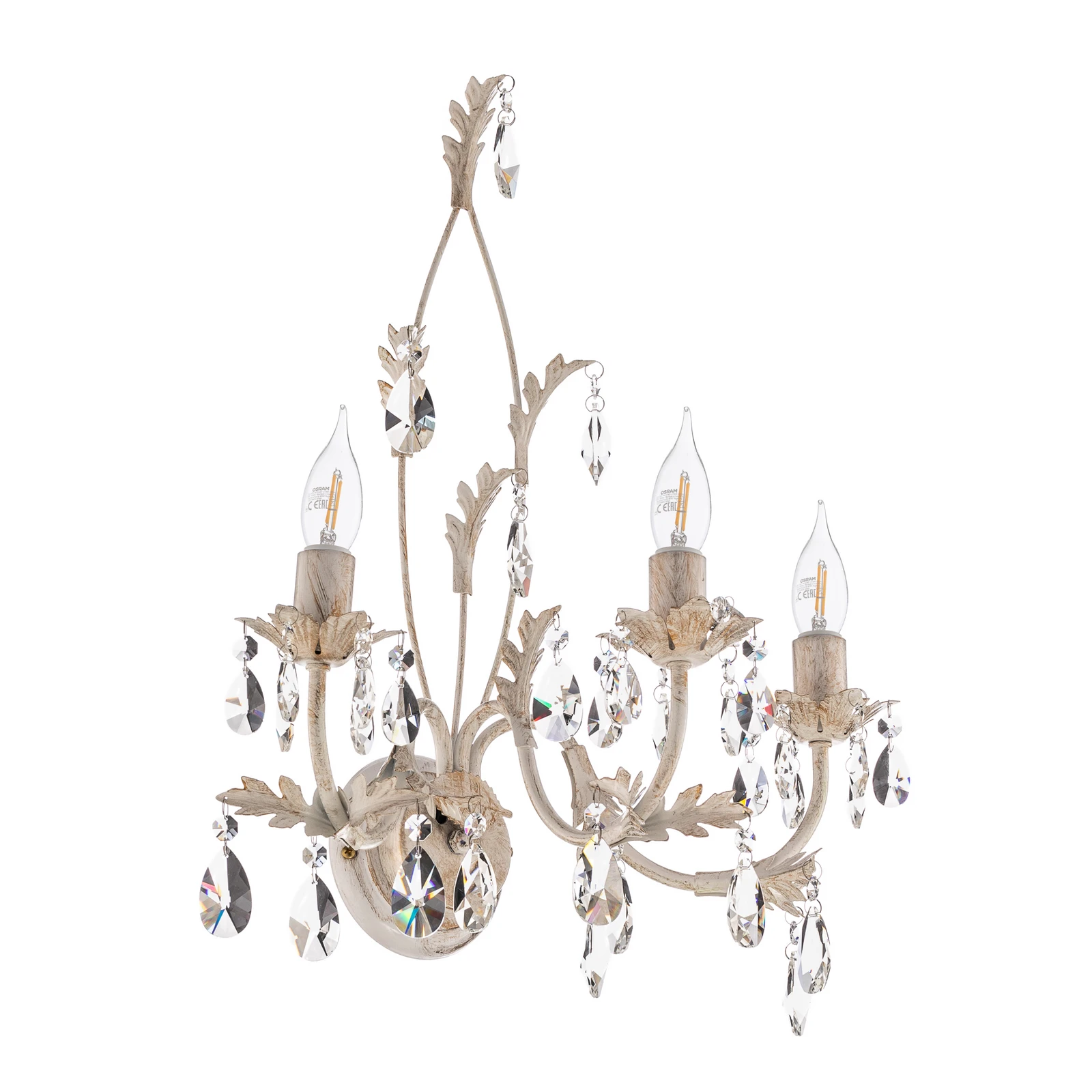 Aplique de pared Karen marfil de 3 luces