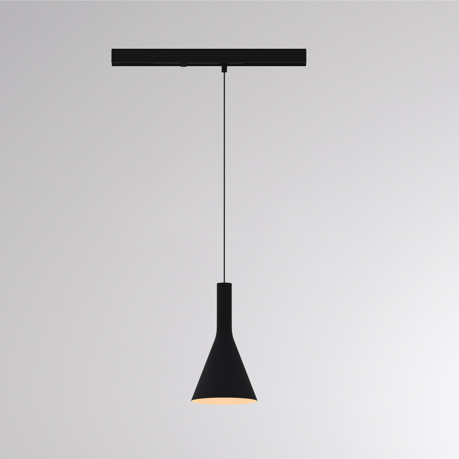 Suspension sur rail LED LORA I, noir, Ø 15 cm, 40°, CCT, triphasé