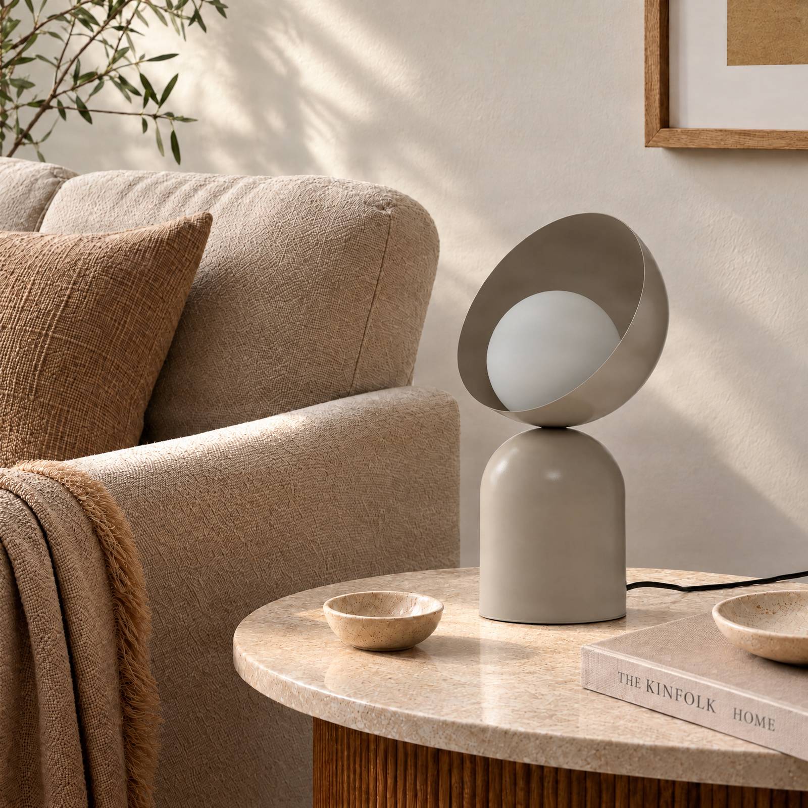 Lampa stołowa Boto LN1, szara, stal/szkło, wysokość 31 cm, G9