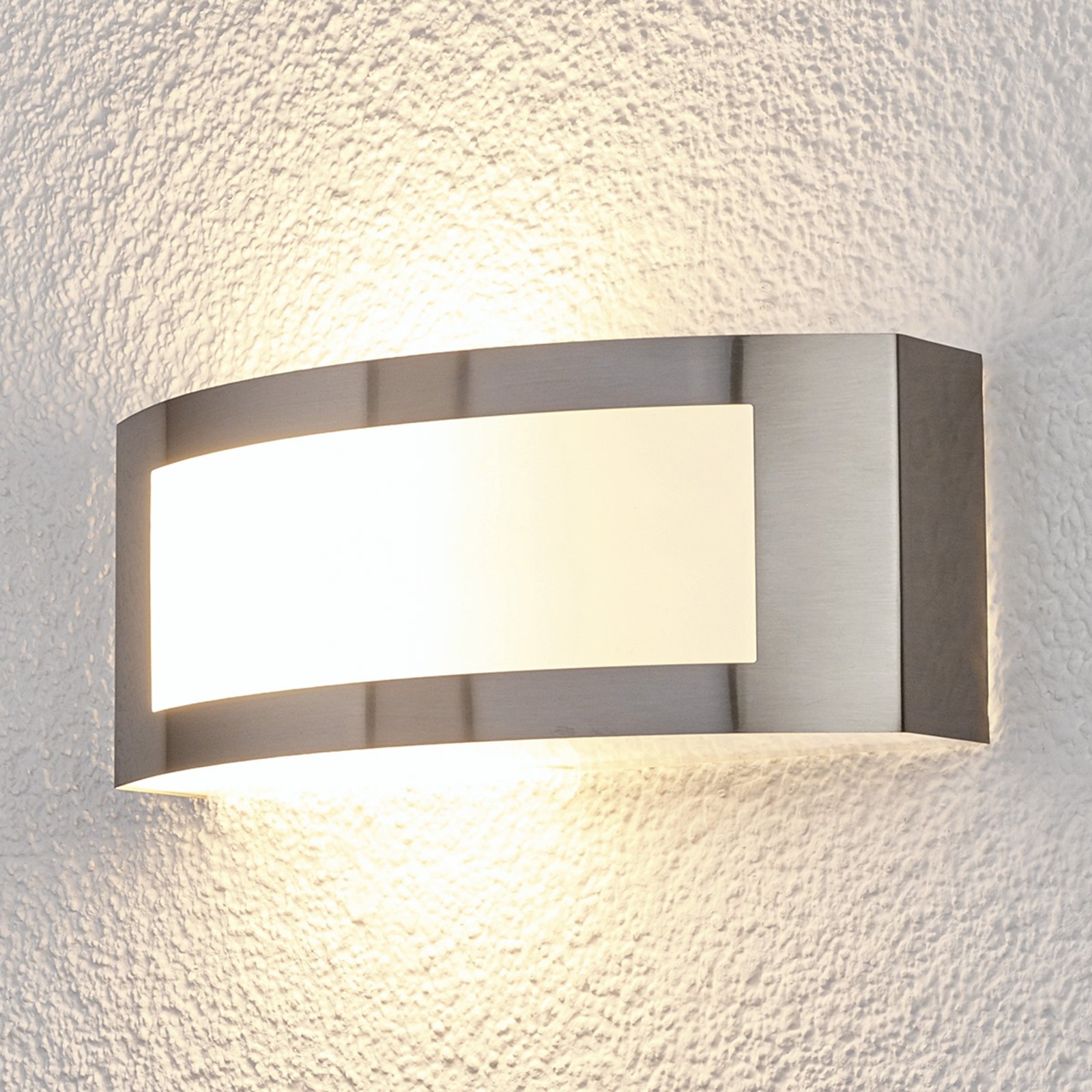 Stainless steel outdoor wall lamp Raja Lights.co.uk