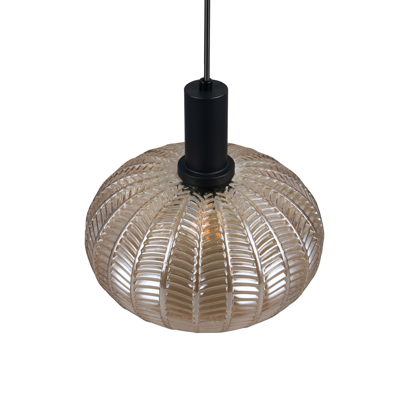 Elvezia lógó világítás, borostyánszínű, Ø 26 cm, üveg, E27