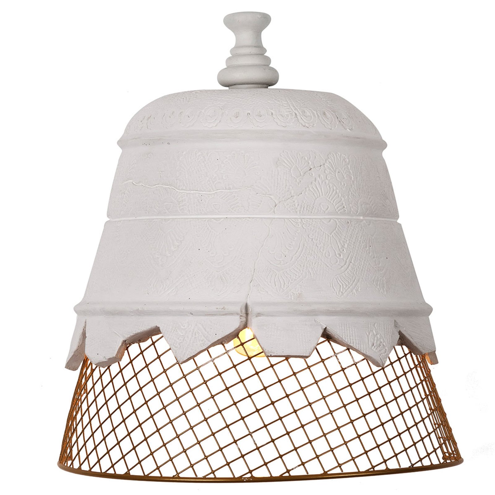 Karman Domenica wall light made of plaster, gold, for Living / Dining Room, plaster, metal, E27, 52 W, energy efficiency: A++, W: 35 cm, H: 39 cm