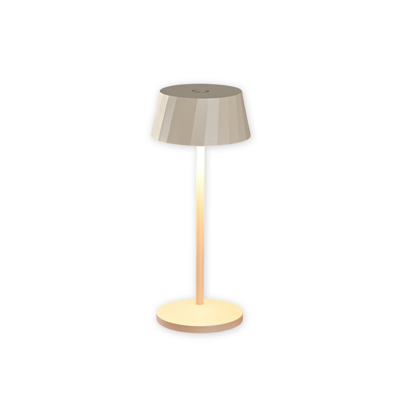 LED újratölthető asztali világítás Facetta, 3 db-os szett, bézs, 22 cm, IP44