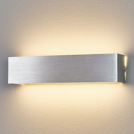 Alufarbene LED-Wandleuchte Ranik