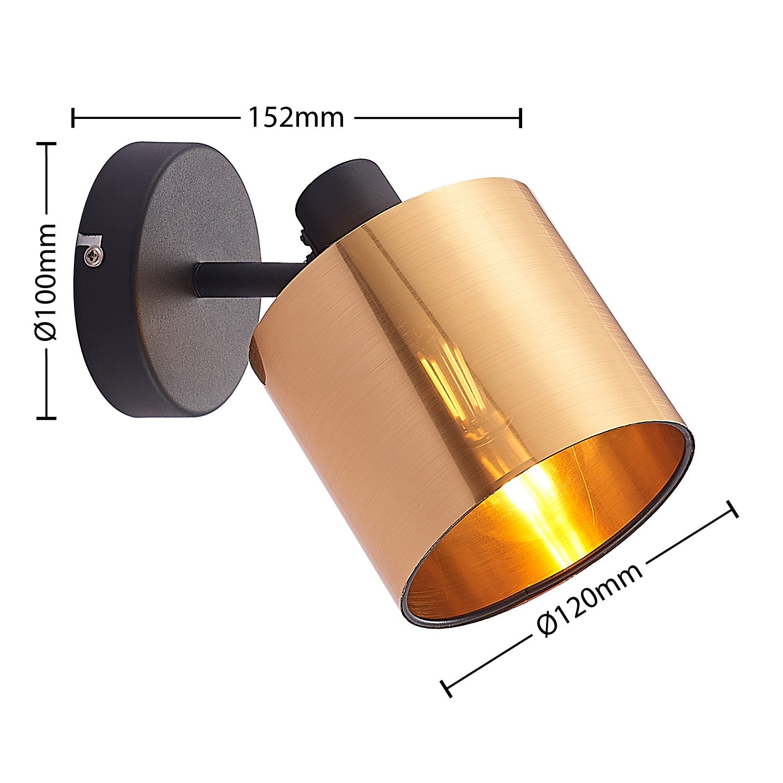 Lindby Joudy wall light, cylinder, light bronze