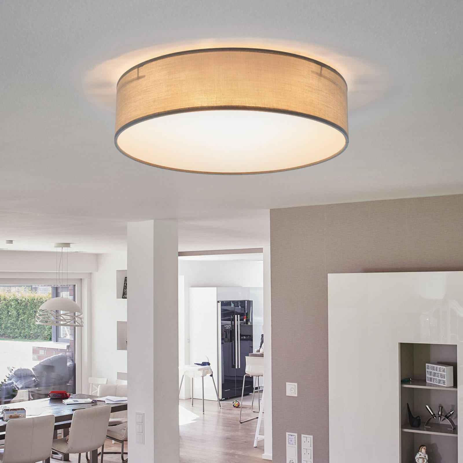 Smartwares Plafonieră Plafonieră Ceiling Dream Ø 40 cm textil gri - Camera de zi / sufragerie - modern - Țesătură / Textil