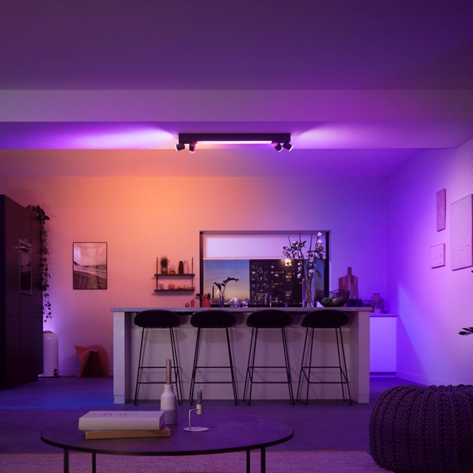 Reflektor sufitowy LED Philips Hue Centris czarny 4-punktowy RGB CCT