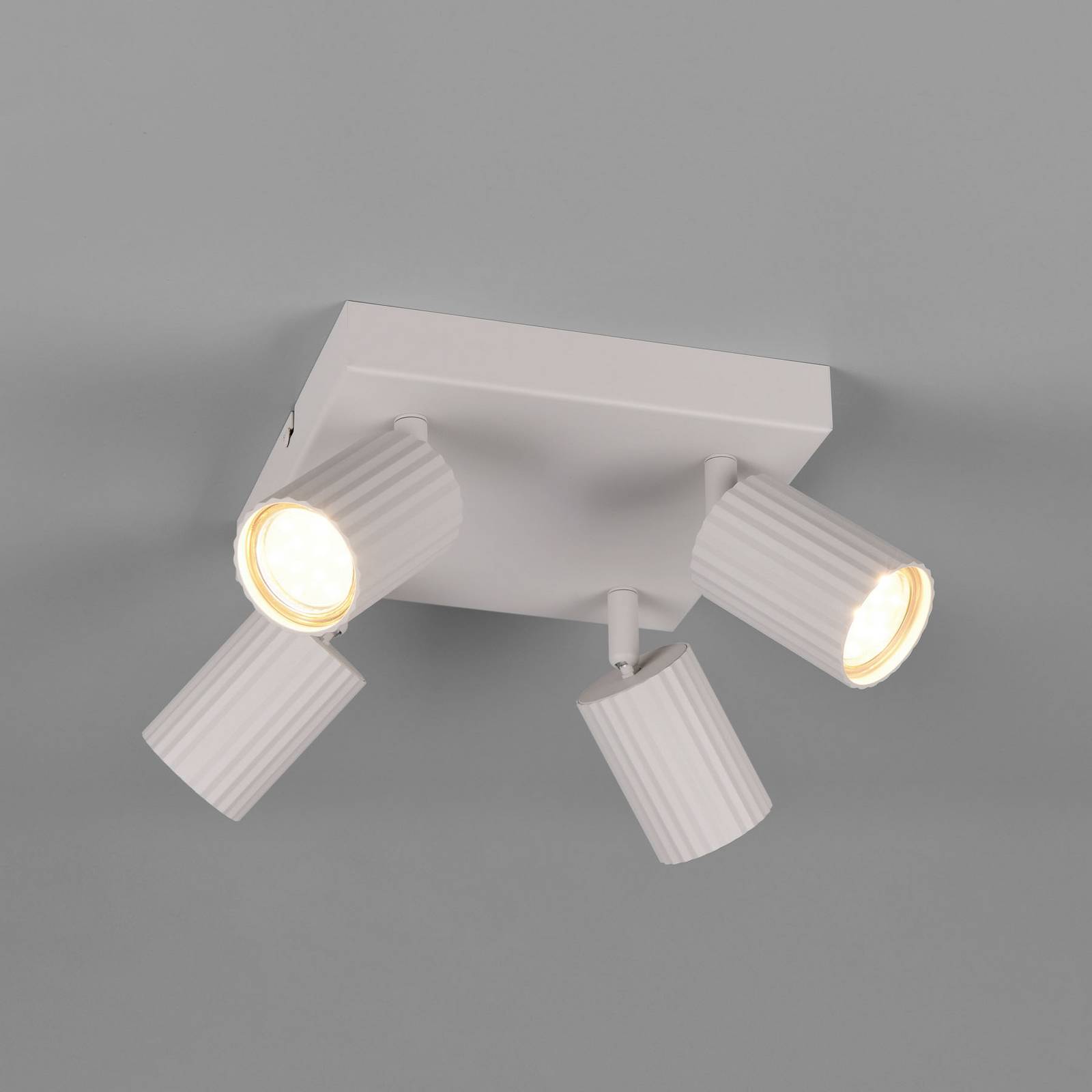 Deckenstrahler Soka, hellgrau, Länge 20 cm, Metall, 4-flg. günstig online kaufen