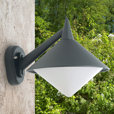 Grafietkleurige outdoor wandlamp Liara