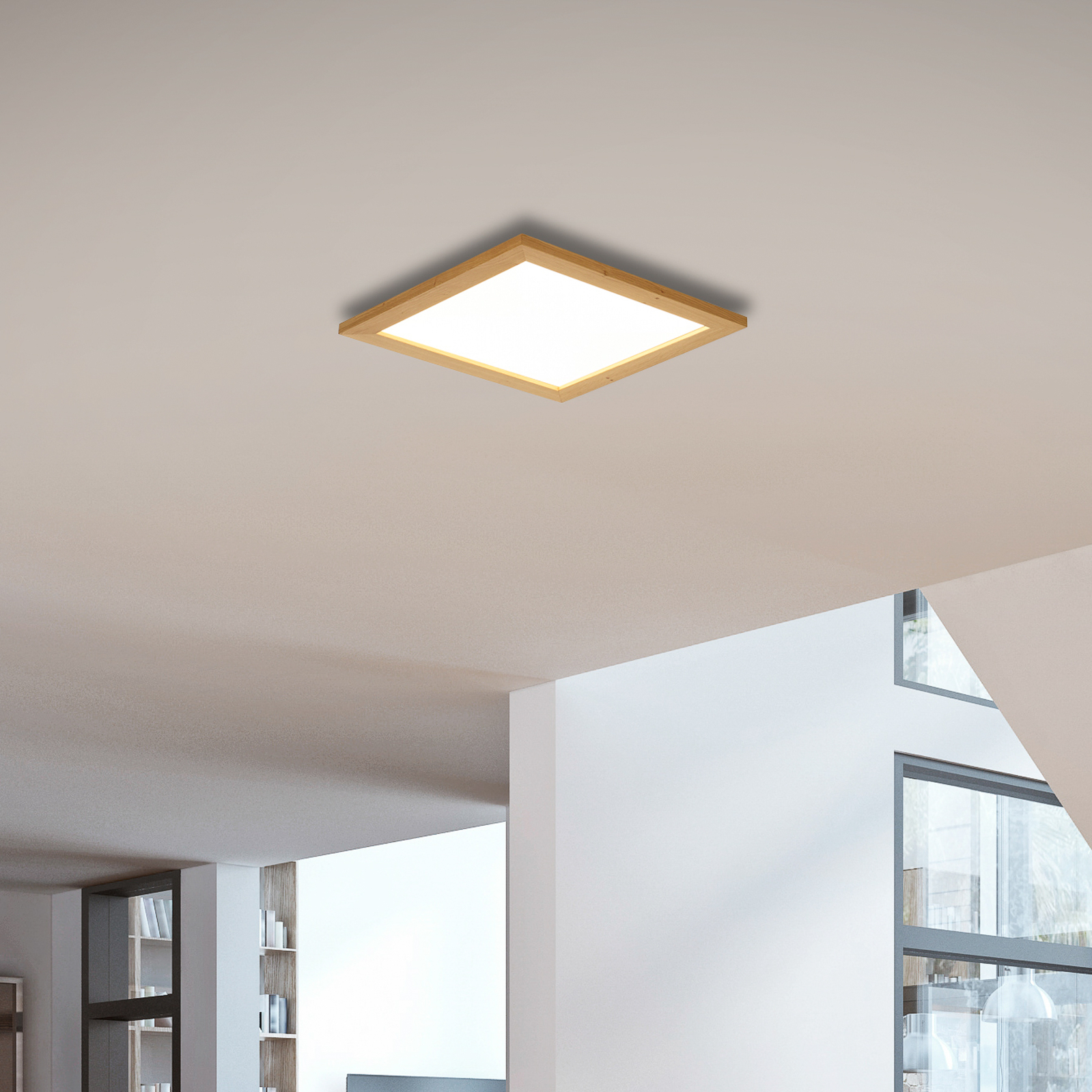 Quitani Aurinor panel LED, roble natural, 45 cm