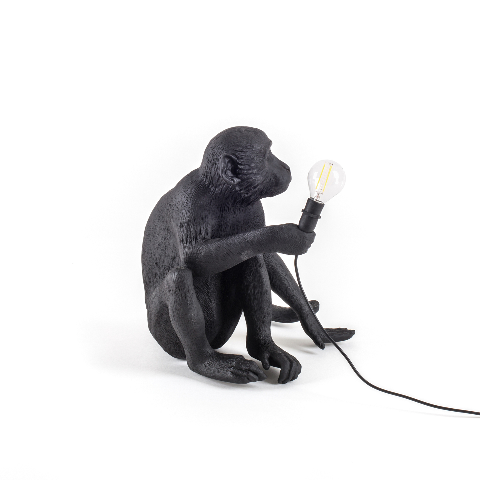 Monkey Sitting Außen Tischleuchte Schwarz - Seletti
