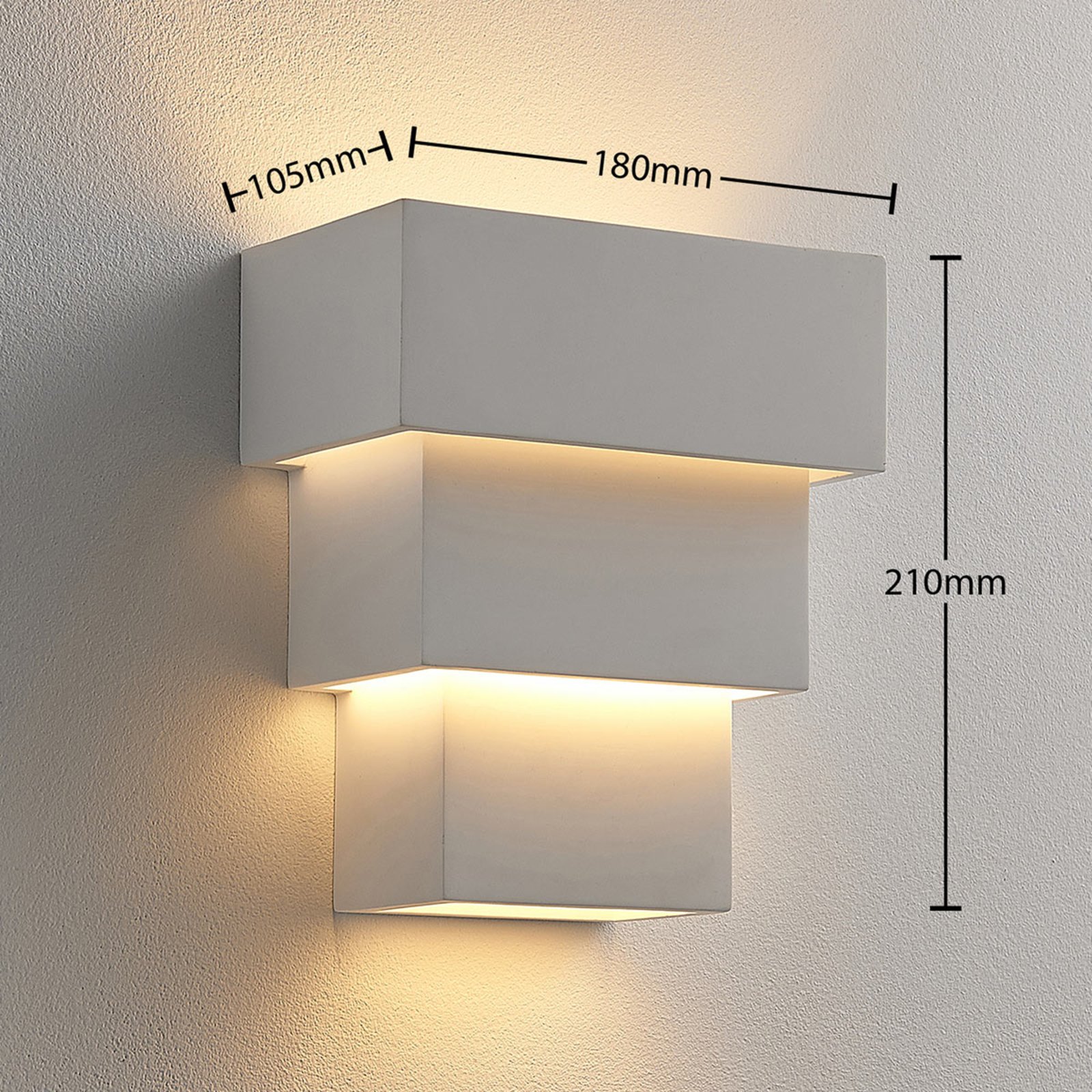 Nástěnná LED lampa Antonella ze sádry
