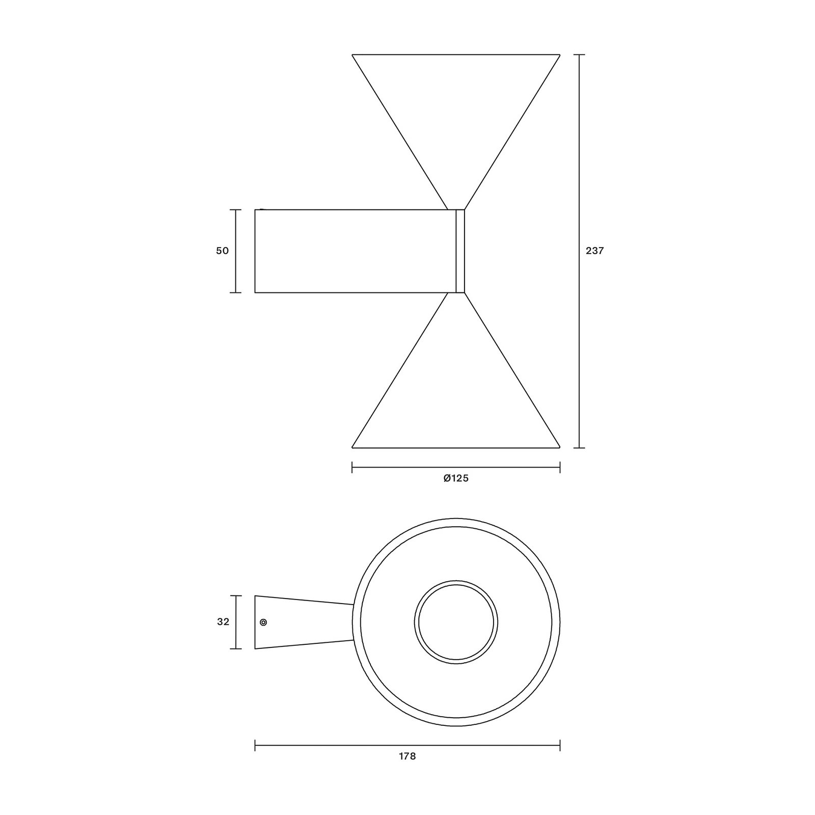 Nástěnné světlo Apollo 24, černá, nahoru/dolů, 24 cm, GU10 - Pholc Nástěnné světlo Apollo 24, černá, nahoru/dolů, 24 cm, GU10 - Pholc