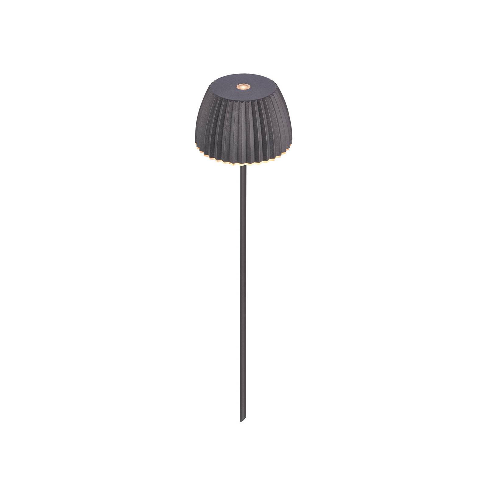 LED-Akku-Erdspießleuchte RIFFLE MINI, anthrazit Ø 9 cm, IP44