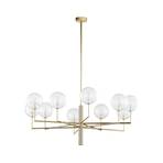 Lustre Feme, doré, verre, 10 lampes, G9