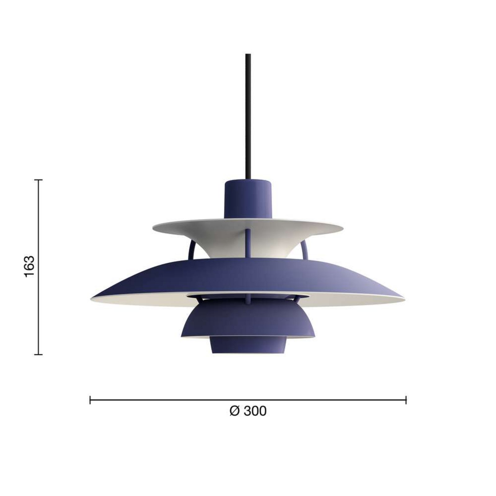 PH 5 Mini Taklampa Monochrome Dusty Indigo - Louis Poulsen