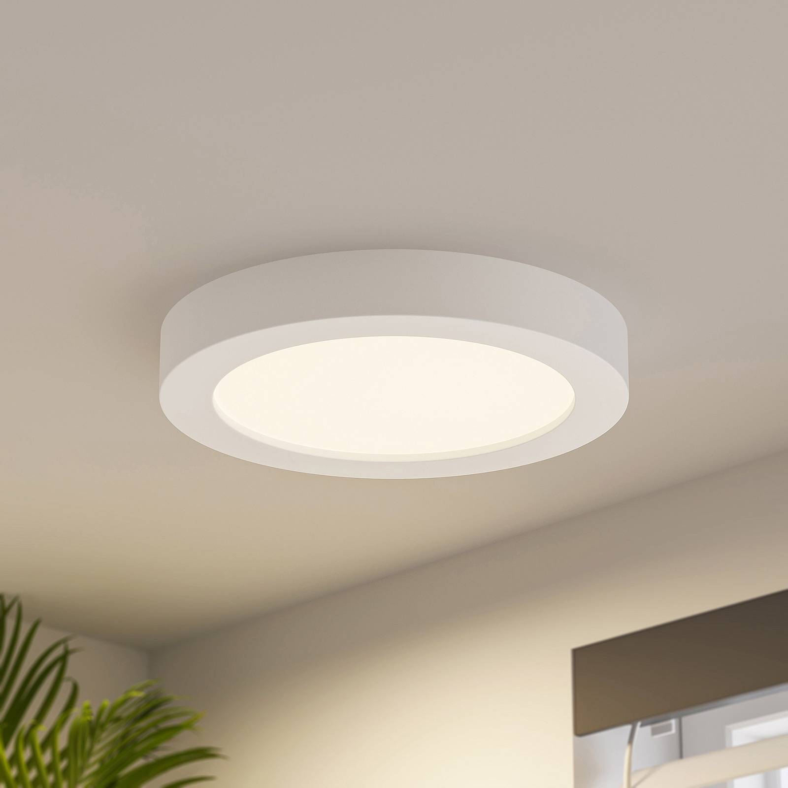 Prios LED stropné svietidlo Edwina, biele, 24,5 cm, stmievateľné