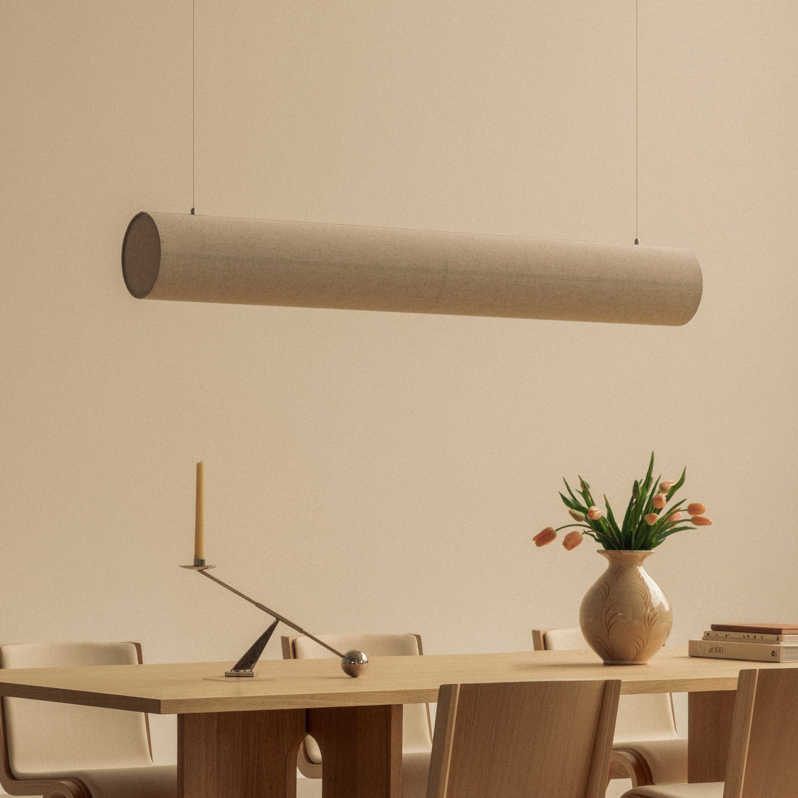 Audo pendant light Hashira Linear, natural colour, length 140 cm