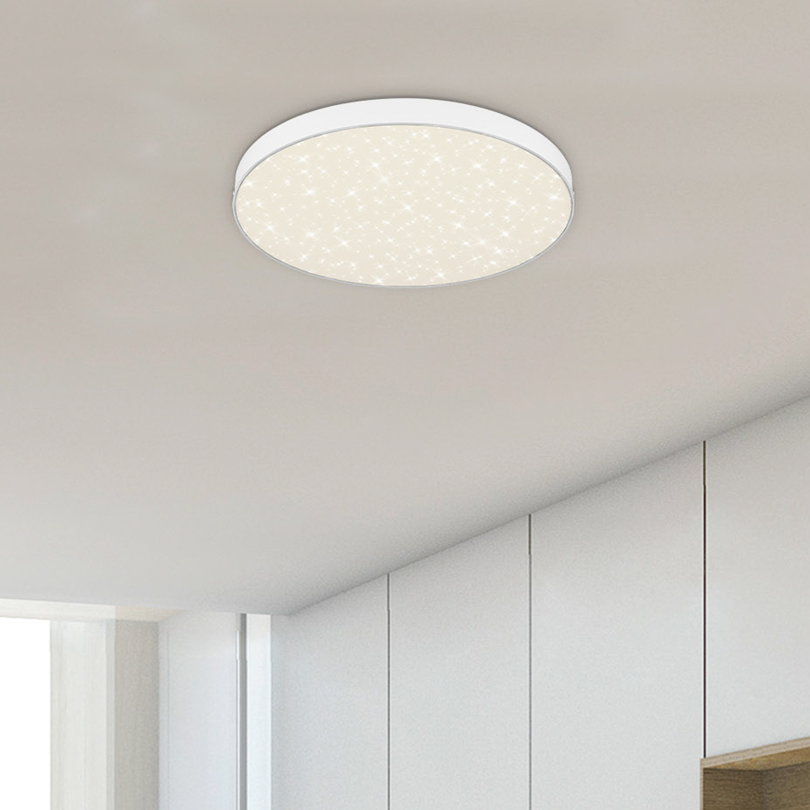 Flame Star LED ceiling light, Ø 28.7 cm, white
