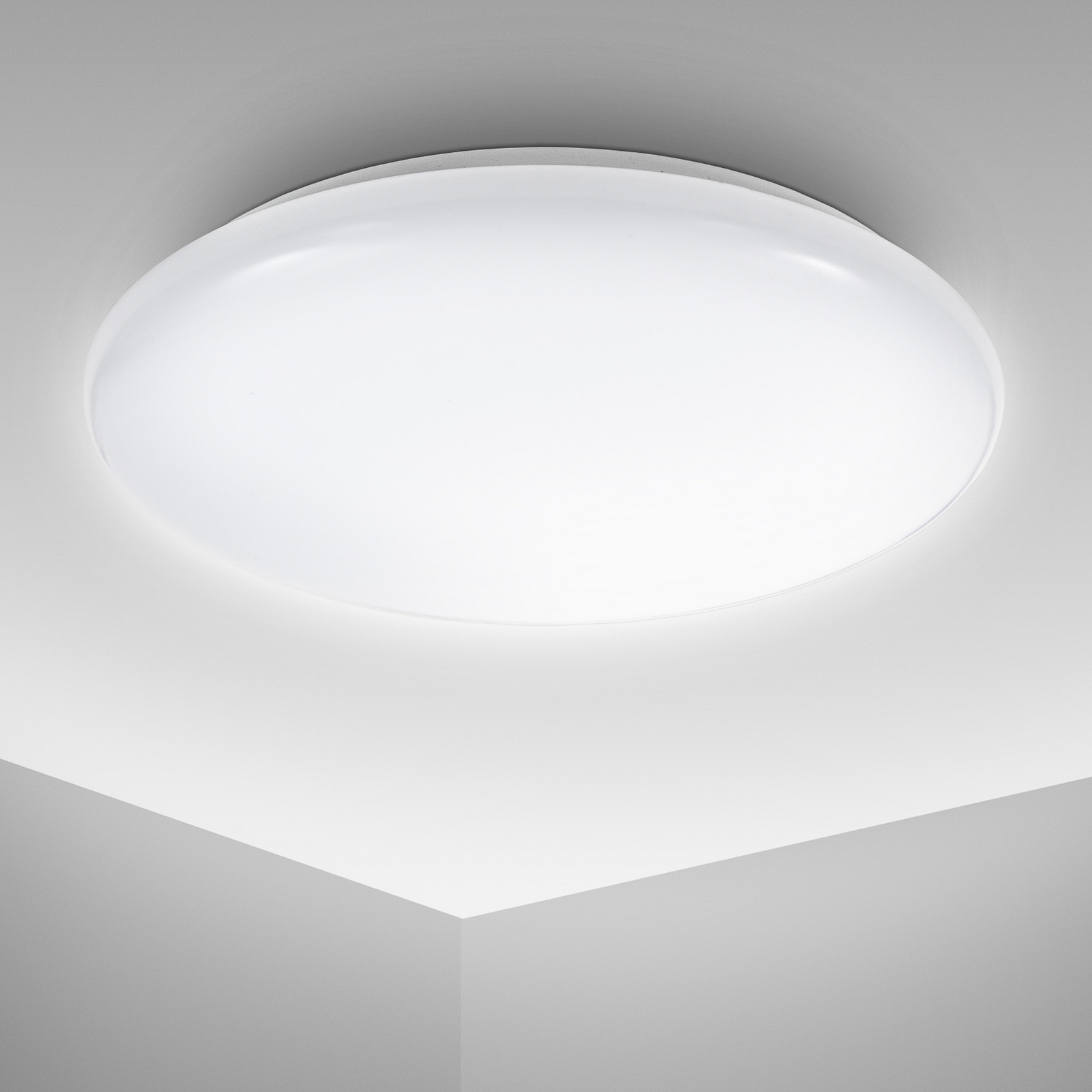 LED plafondlamp Jill, wit, Ø 27,8 cm, kunststof, 4.000 K LED plafondlamp Jill, wit, Ø 27,8 cm, kunststof, 4.000 K