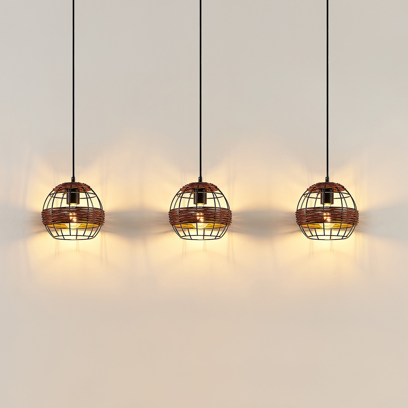Lindby Kaska pendant light, 3-bulb