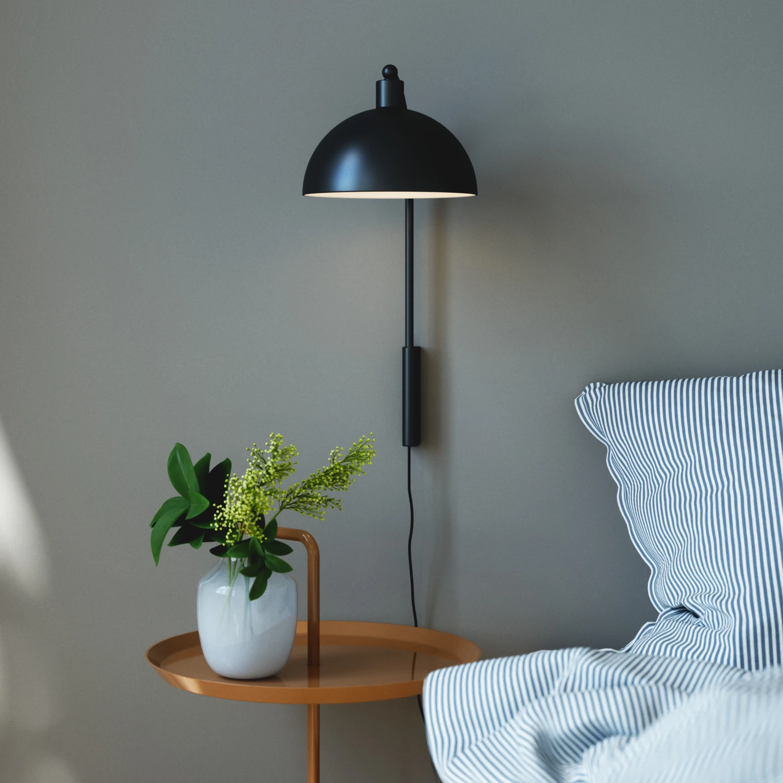 Moderne wandlamp zwart vierkant met leeslamp - Puglia